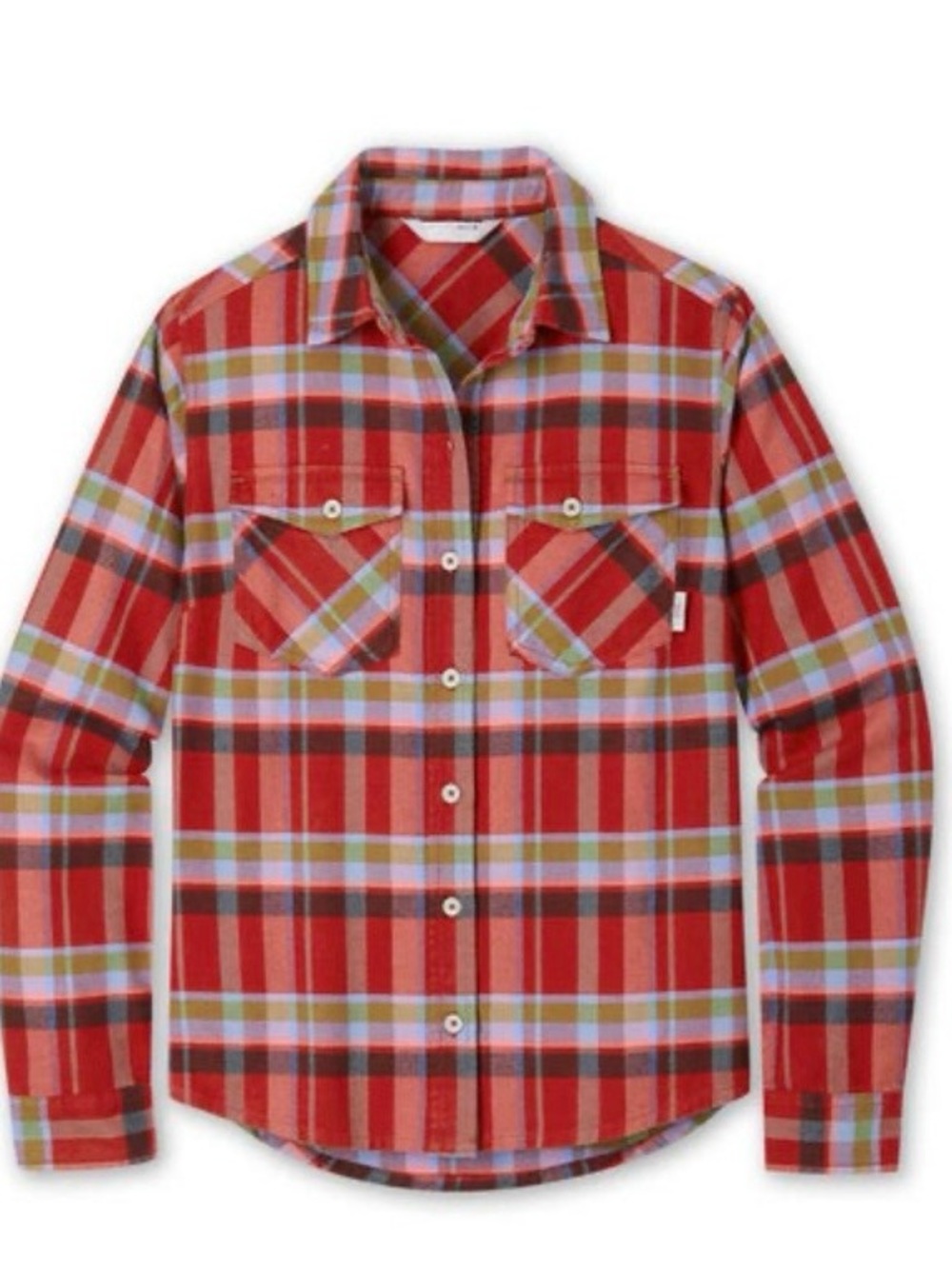 Stio Women's Willow Midweight Flannel Shirt in Autumn Red Plaid